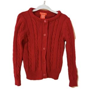 Joe Fresh | Girls’ Red Cable Knit Cardigan Sweater
